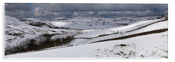 Peak District Landscape In The Snow Acrylic by Phil Durkin DPAGB BPE4