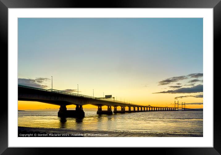 Sunset on the Prince of Wales Bridge Framed Mounted Print by Gordon Maclaren