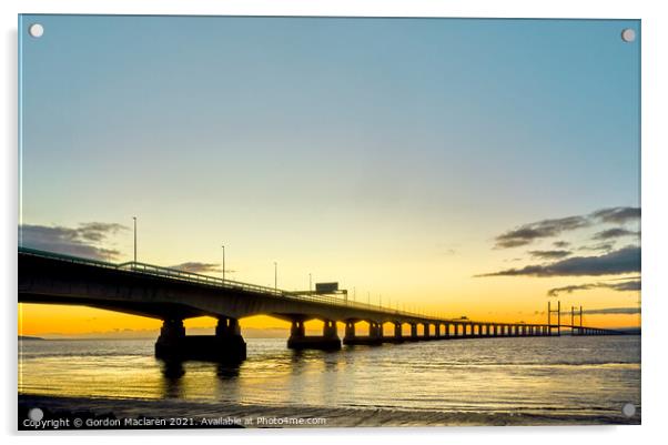 Sunset on the Prince of Wales Bridge Acrylic by Gordon Maclaren