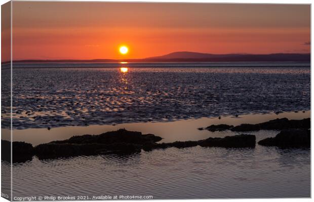 Morecambe Bay Sunset Canvas Print by Philip Brookes