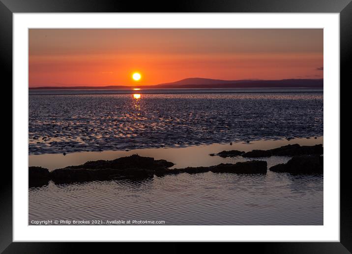 Morecambe Bay Sunset Framed Mounted Print by Philip Brookes