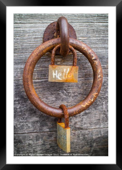 rusty padlock and iron ring Framed Mounted Print by MallorcaScape Images