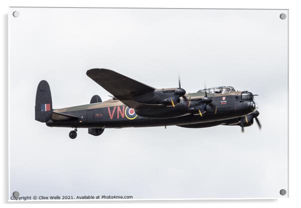 Lancaster flypast Acrylic by Clive Wells