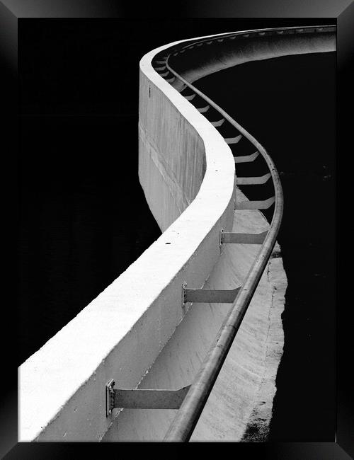 Oscar Niemeyer Museum - Handrail Framed Print by Joao Carlos E. Filho