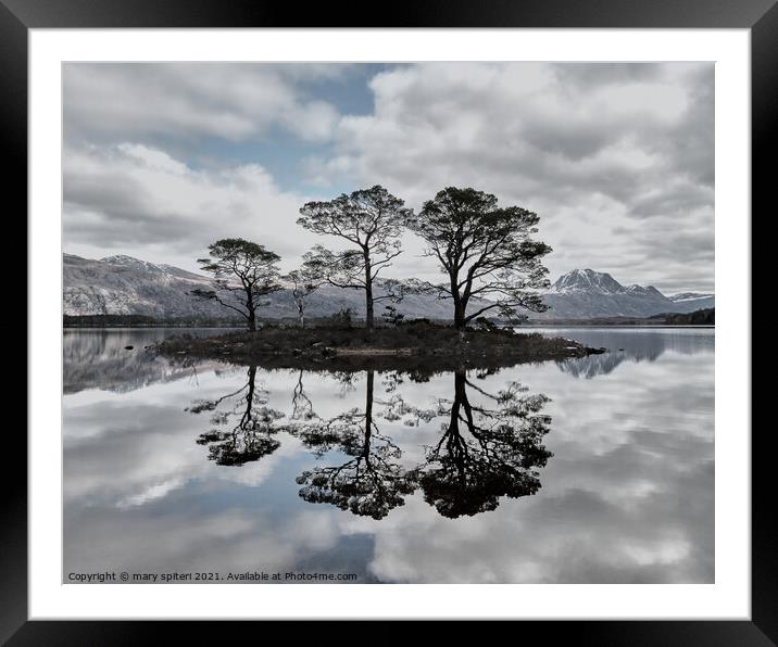 Loch Maree Reflections Framed Mounted Print by mary spiteri