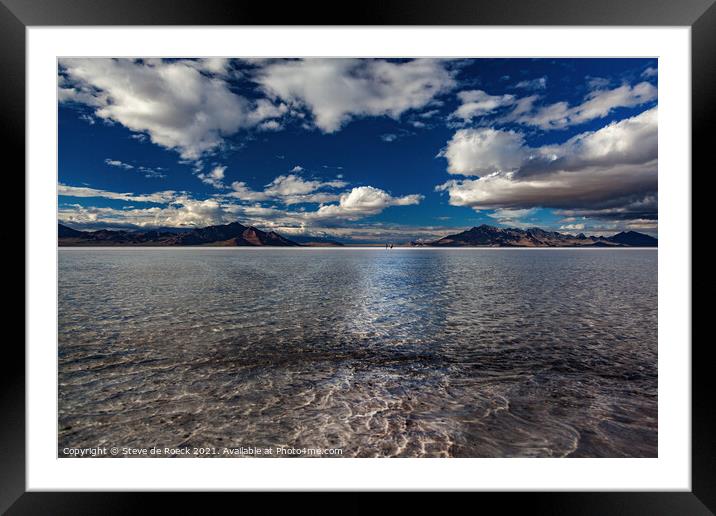 Bonneville Salt Flats, Great Salt Lake Framed Mounted Print by Steve de Roeck