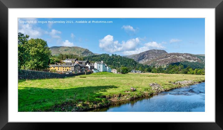 Goldrill Beck and Patterdale Village Framed Mounted Print by Angus McComiskey