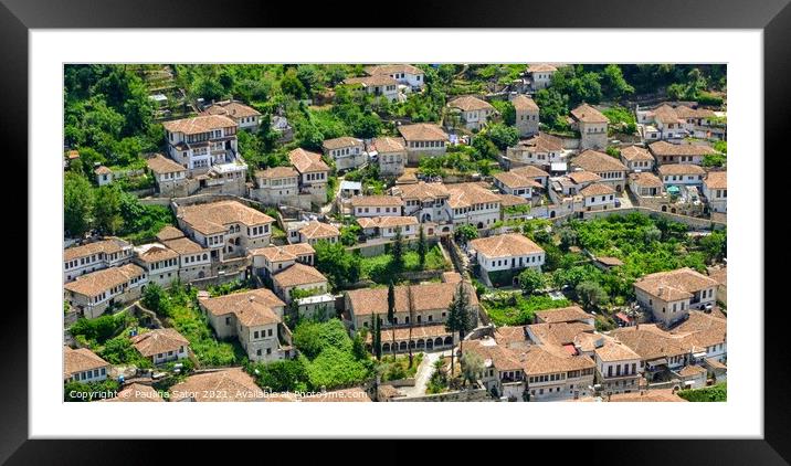 The albanian ancient city of Berat Framed Mounted Print by Paulina Sator