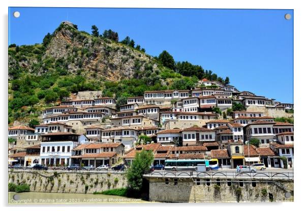 The albanian ancient city of Berat. UNESCO  Acrylic by Paulina Sator