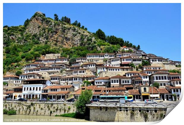 The albanian ancient city of Berat. UNESCO  Print by Paulina Sator