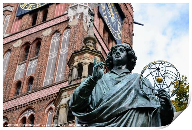 The Nicolaus Copernicus Monument in Torun  Print by Paulina Sator