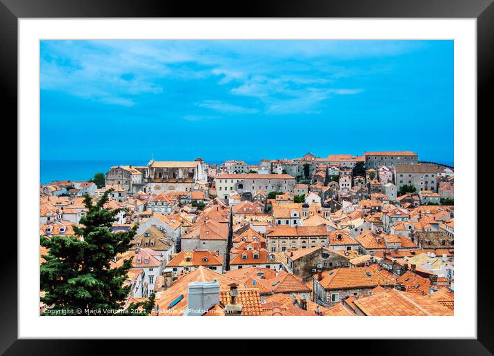 Dubrovnik historic center Framed Mounted Print by Maria Vonotna
