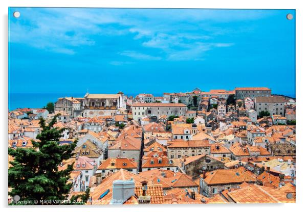 Dubrovnik historic center Acrylic by Maria Vonotna