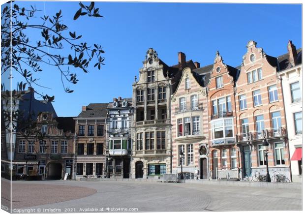 Historic Main Square, Dendermonde, Belgium Canvas Print by Imladris 