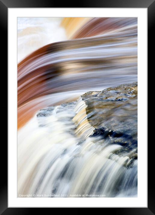 Lower Aysgarth Falls in Wensleydale Framed Mounted Print by Mark Sunderland
