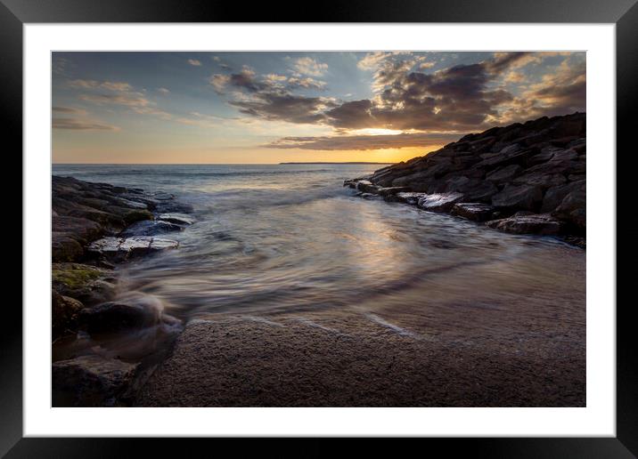 Incoming tide at Aberavon beach Framed Mounted Print by Leighton Collins