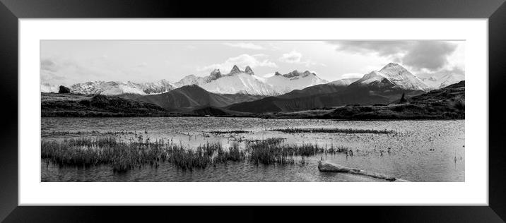 Aiguilles d'Arves Lac Guichard Rhone Alps mountains France Black Framed Mounted Print by Sonny Ryse