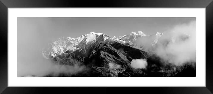 Mont Blanc Black and white france Framed Mounted Print by Sonny Ryse