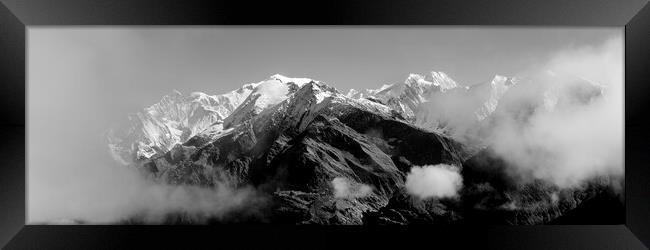 Mont Blanc Black and white france Framed Print by Sonny Ryse