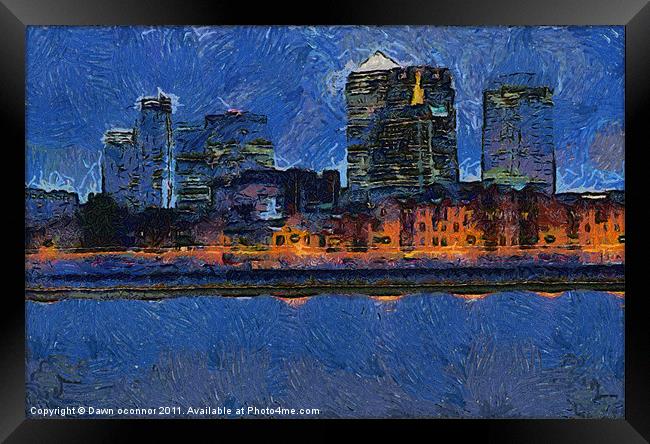 Docklands Digital Art Framed Print by Dawn O'Connor