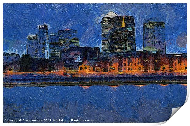 Docklands Digital Art Print by Dawn O'Connor
