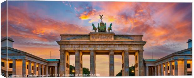 Berlin Germany. Brandenburg gate at sunset Canvas Print by Delphimages Art