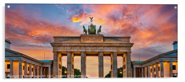 Berlin Germany. Brandenburg gate at sunset Acrylic by Delphimages Art