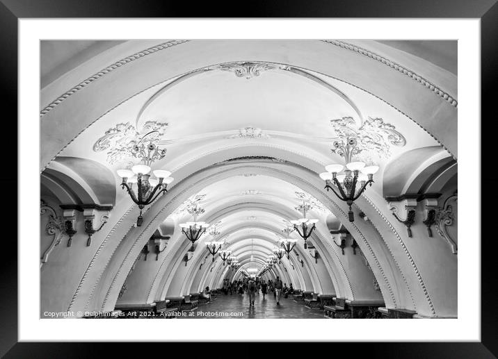 Moscow Russia. Metro station Arbatskaya Framed Mounted Print by Delphimages Art