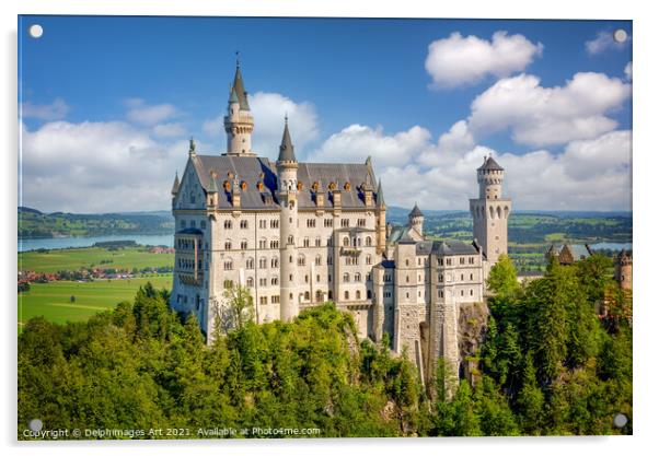 Neuschwanstein Castle in Bavaria, Germany Acrylic by Delphimages Art