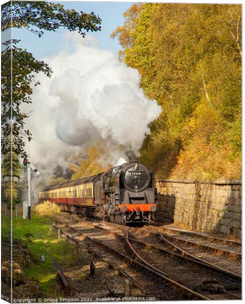 Class 9F "Cock O' The North" approaching Goathland Canvas Print by Gregg Simpson