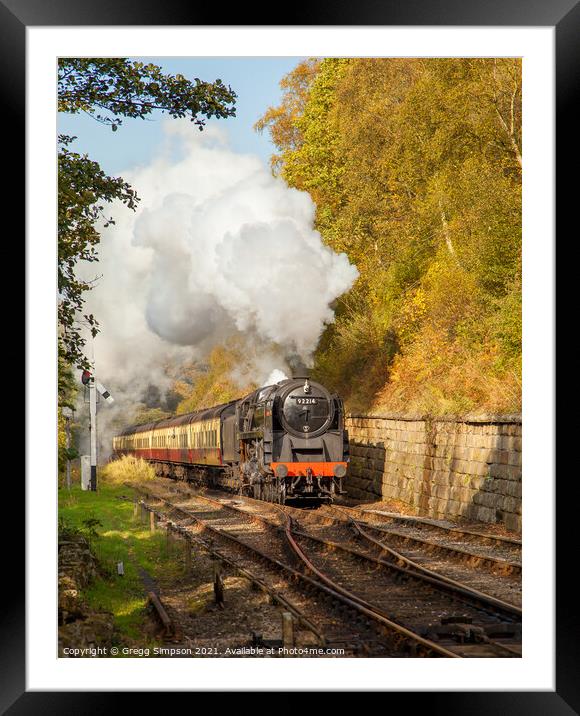 Class 9F "Cock O' The North" approaching Goathland Framed Mounted Print by Gregg Simpson