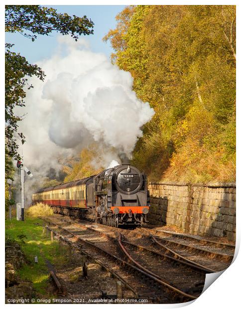 Class 9F "Cock O' The North" approaching Goathland Print by Gregg Simpson