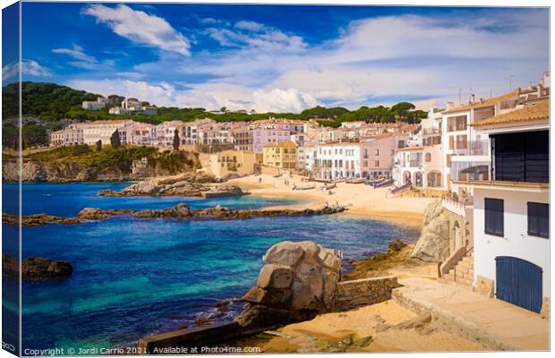 Panoramic view of Calella de Palafrugell.  Canvas Print by Jordi Carrio