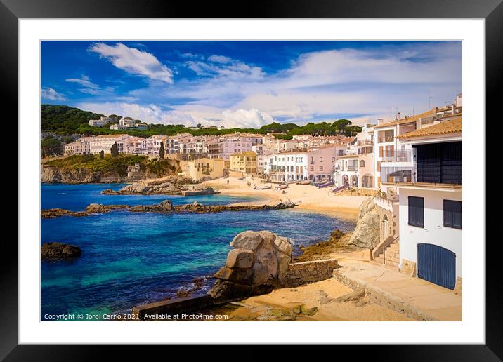 Panoramic view of Calella de Palafrugell.  Framed Mounted Print by Jordi Carrio