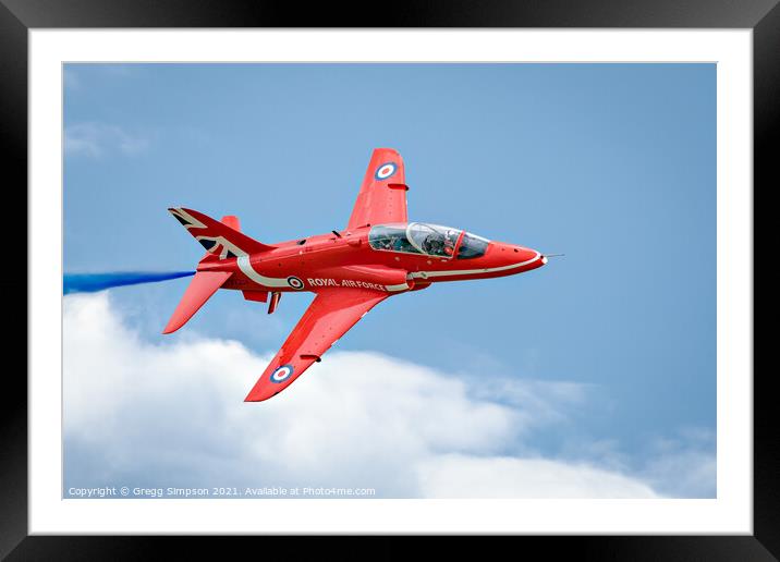 Red Arrows Hawk Framed Mounted Print by Gregg Simpson