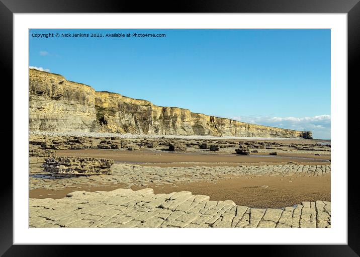 Cliffs and Sand between Monknash and Nash Point Be Framed Mounted Print by Nick Jenkins