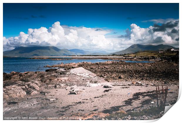 Connemara landscape with impending bad weather Print by johnseanphotography 
