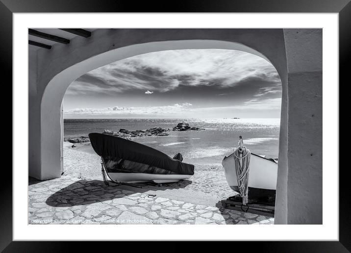 Window to the Sea - CR2103-4850-BW Framed Mounted Print by Jordi Carrio