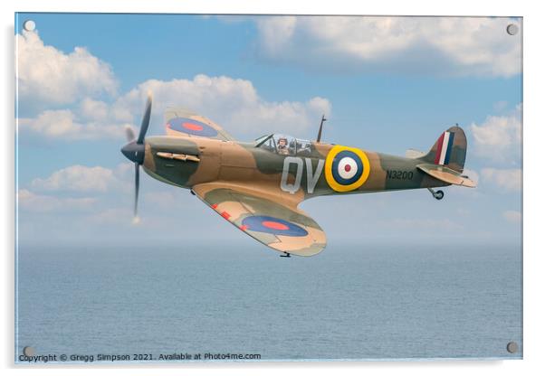 Supermarine Spitfire Mark 1a Acrylic by Gregg Simpson