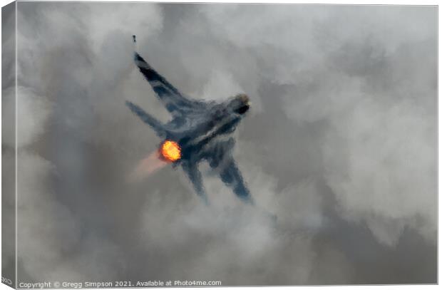 F16 Fighting Falcon afterburner Canvas Print by Gregg Simpson