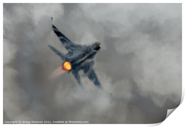 F16 Fighting Falcon afterburner Print by Gregg Simpson