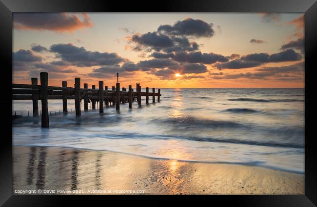 Gorleston-on-Sea Norfolk Beach Sunrise  Framed Print by David Powley