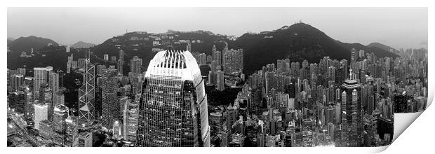 Hong Kong Island at night panorama Print by Sonny Ryse