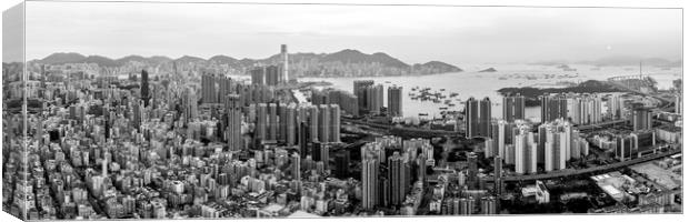 Hong Kong Kowloon Black and white Canvas Print by Sonny Ryse