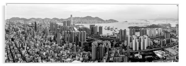 Hong Kong Kowloon Black and white Acrylic by Sonny Ryse