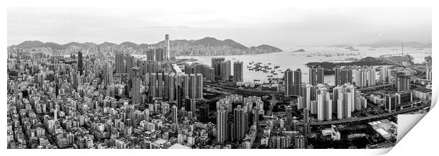Hong Kong Kowloon Black and white Print by Sonny Ryse