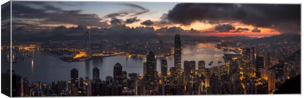Hong Kong at sunrise from the peak Canvas Print by Sonny Ryse