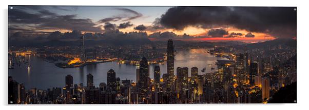 Hong Kong at sunrise from the peak Acrylic by Sonny Ryse