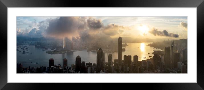 Hong Kong at sunrise Framed Mounted Print by Sonny Ryse
