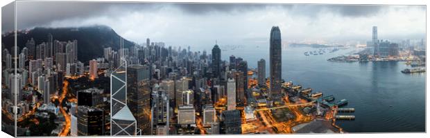Hong Kong moody panorama Canvas Print by Sonny Ryse